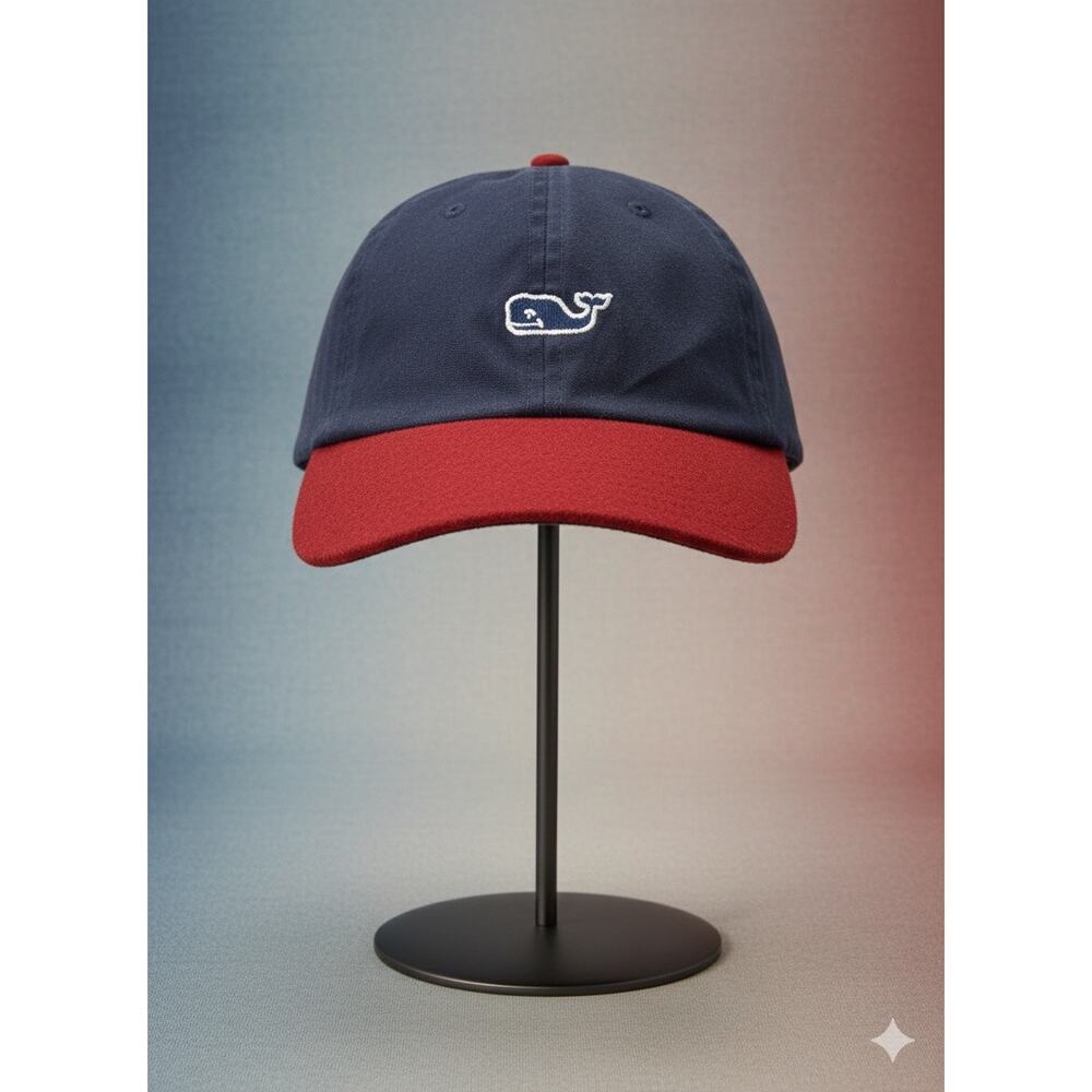 Vineyard Vines Unisex Adjustable Embroidered Whale Cap Hat Wool Blend